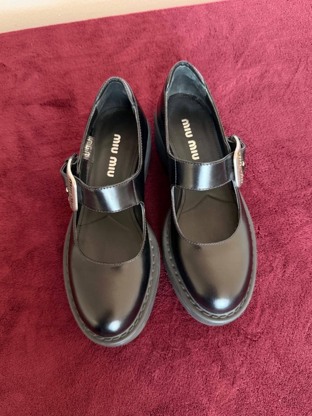 Miu Miu Black Leather Platform Mary Janes – Nearly New - Picture 13 of 16